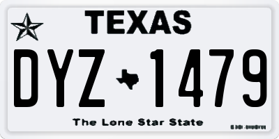 TX license plate DYZ1479