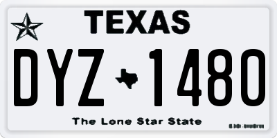 TX license plate DYZ1480