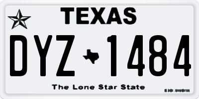 TX license plate DYZ1484