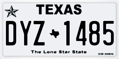 TX license plate DYZ1485