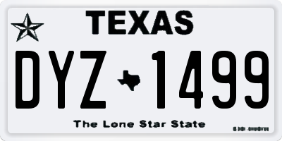TX license plate DYZ1499
