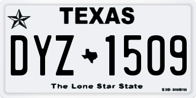 TX license plate DYZ1509