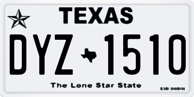 TX license plate DYZ1510