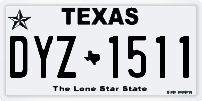 TX license plate DYZ1511