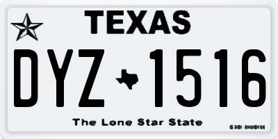TX license plate DYZ1516