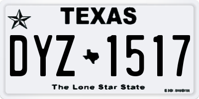 TX license plate DYZ1517