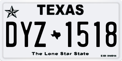 TX license plate DYZ1518