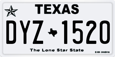 TX license plate DYZ1520