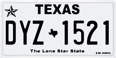 TX license plate DYZ1521