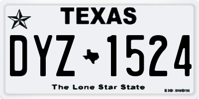 TX license plate DYZ1524