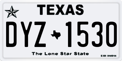TX license plate DYZ1530