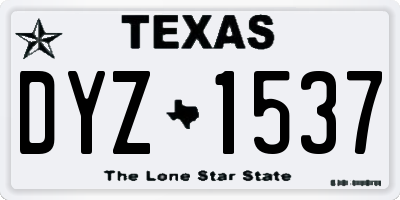 TX license plate DYZ1537