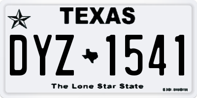 TX license plate DYZ1541