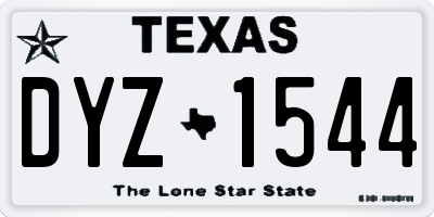 TX license plate DYZ1544