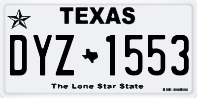 TX license plate DYZ1553