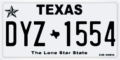 TX license plate DYZ1554