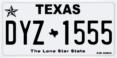 TX license plate DYZ1555