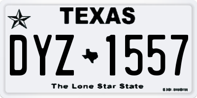 TX license plate DYZ1557