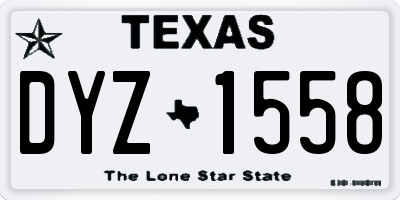 TX license plate DYZ1558