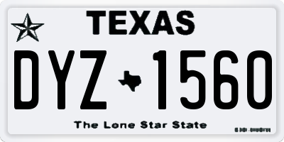TX license plate DYZ1560