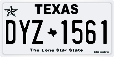 TX license plate DYZ1561