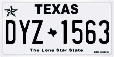 TX license plate DYZ1563