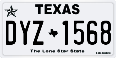 TX license plate DYZ1568