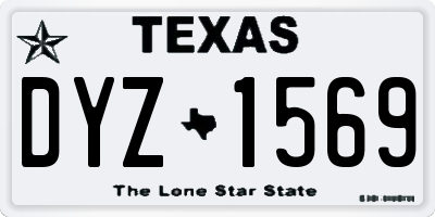 TX license plate DYZ1569