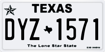 TX license plate DYZ1571