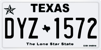 TX license plate DYZ1572