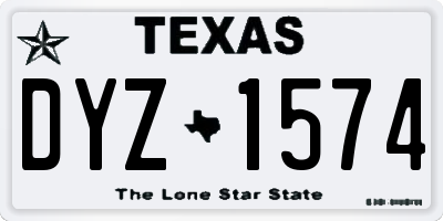 TX license plate DYZ1574