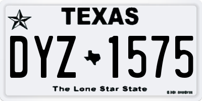 TX license plate DYZ1575