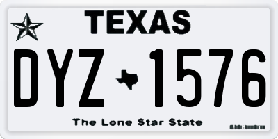 TX license plate DYZ1576