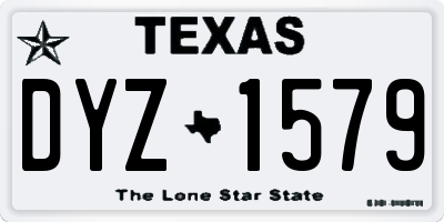 TX license plate DYZ1579