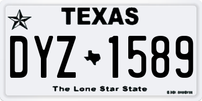 TX license plate DYZ1589