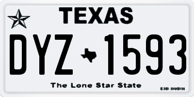 TX license plate DYZ1593