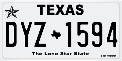 TX license plate DYZ1594