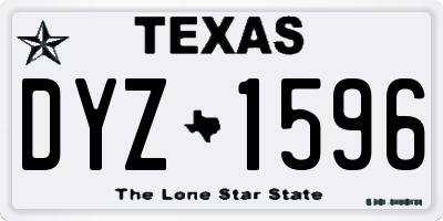 TX license plate DYZ1596