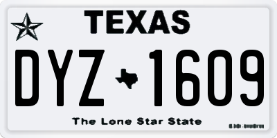 TX license plate DYZ1609