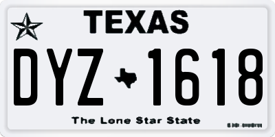 TX license plate DYZ1618