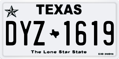 TX license plate DYZ1619