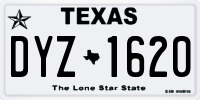 TX license plate DYZ1620