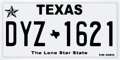 TX license plate DYZ1621