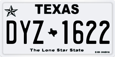 TX license plate DYZ1622