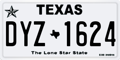 TX license plate DYZ1624