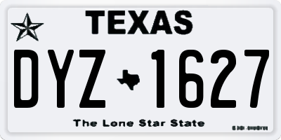 TX license plate DYZ1627
