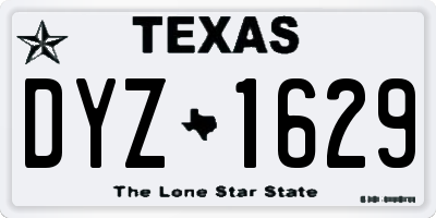 TX license plate DYZ1629