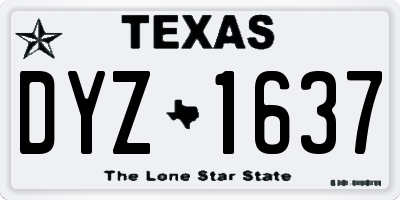 TX license plate DYZ1637