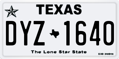 TX license plate DYZ1640