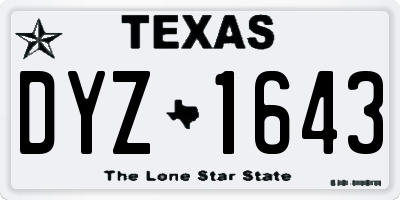 TX license plate DYZ1643